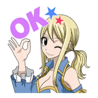 👌 28cf2c12 Lucy OK Anime, Mädchen, Ok, Geste, Süß, Charakter whatsapp sticker