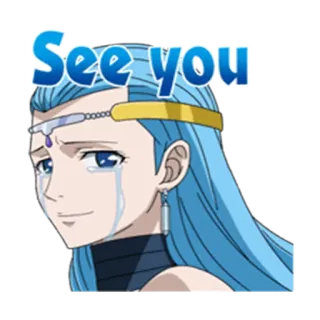 😢 6c4e392d See you Anime, Cartoon, Auf Wiedersehen, Abschied, Weinen, Frau whatsapp sticker