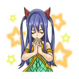😇 bde86668 Wendy Marvell Fairy Tail Anime, Fairy Tail, Wendy Marvell, Magier, Gebet whatsapp sticker