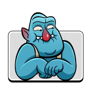 🤓 0363e48f мультфильм, персонаж, синий, лицо, смешной, наклейка whatsapp sticker