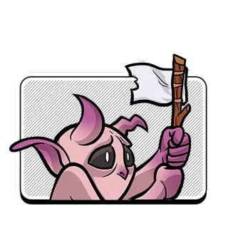 😔 52f1a785 мультфильм, монстр, существо, фэнтези, флаг, сдаться whatsapp sticker