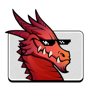 🐲 dcbe3aab дракон, наклейка, мультфильм, круто, пиксельные очки whatsapp sticker