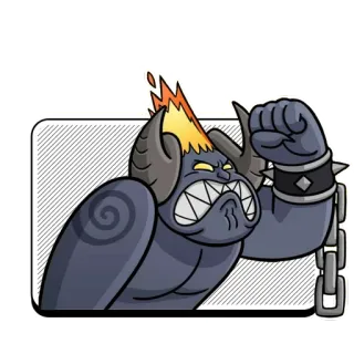 🤬 df0cc264 монстр, демон, злой, рога, в цепях, кулак whatsapp sticker