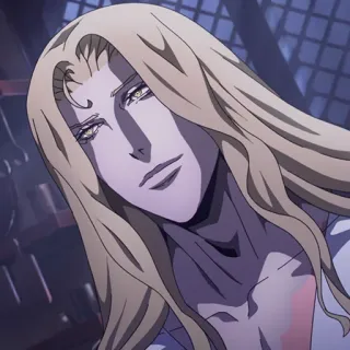 ⚰️ 07e2640a Alucard Castlevania anime, vampire, blond hair, dhampir, serious telegram sticker