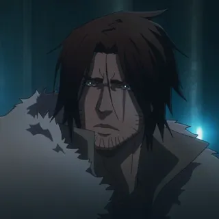 ⚰️ 310a514e Trevor Belmont Castlevania anime, vampire hunter, netflix, serious, male telegram sticker