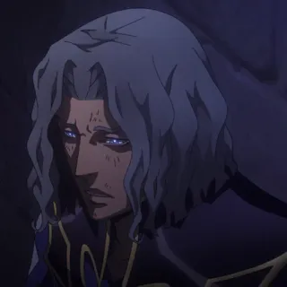 ⛓ 93cd99b2 Alucard Castlevania anime, vampire, dhampir, netflix, sad telegram sticker