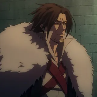 ⚰️ 961d5a56 anime, man, portrait, serious, fur collar telegram sticker