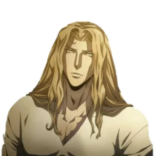 👀 69ee16c9 Alucard Castlevania anime, vampire, alucard, castlevania, character, long hair, blonde telegram sticker