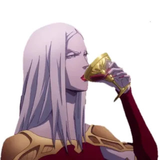 🍷 a14bf0e7 anime, drinking, woman, vampire, wine telegram sticker