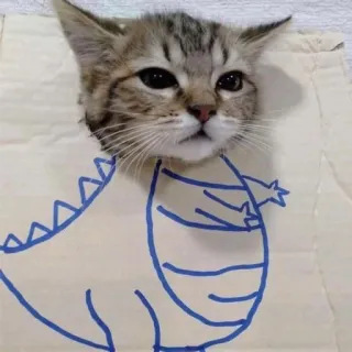 🔅 92a372de 猫, 恐竜, ペット, 動物, イラスト, 子猫 telegram sticker