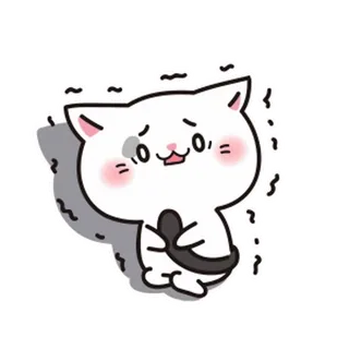 😨 55828f91 gato, gato blanco, asustado, dibujos animados whatsapp sticker