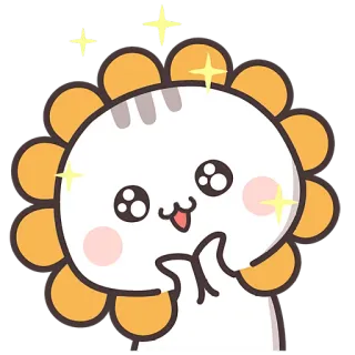 ☀ 3277d25b kawaii, carino, gatto, fiore, adesivo, brillantini, felice, cartone animato whatsapp sticker