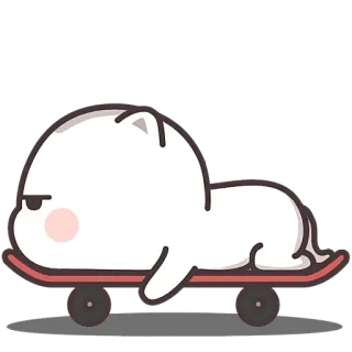 🚒 52b5eae2 carino, gatto, skateboard, rilassante, divertente whatsapp sticker