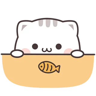 🐠 979ce916 gatto, pesce, carino, animale, cartone animato, adesivo whatsapp sticker