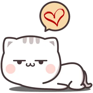 🫶 a0ff6a9a gatto, cuore, carino, animale, amore, adesivo whatsapp sticker