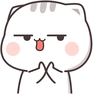 👏 c86e19e9 gatto, carino, adesivo, animale, cartone animato, kawaii whatsapp sticker