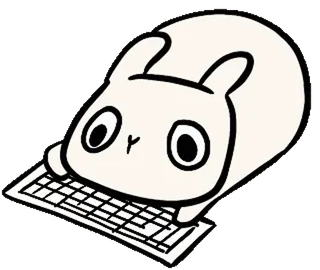 🐰 e0635847 bunny, rabbit, keyboard, computer, typing, cute telegram sticker