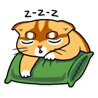 💤 247f8101 Z-Z-Z-Z kot, śpiący, sen, poduszka, słodki, kreskówka, zzz whatsapp sticker