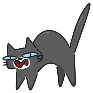 😠 57e7ec64 chat, en colère, dessin animé, animal, sifflement, mème telegram sticker