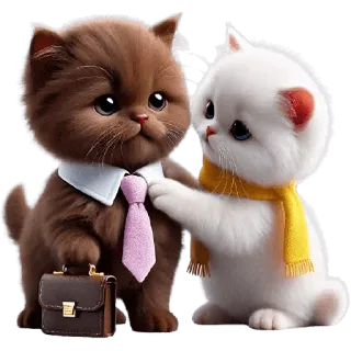 👜 9b342115 gatto, gattino, carino, affari, cravatta, valigetta telegram sticker