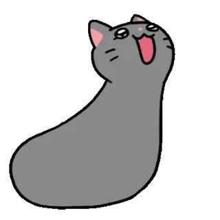 ❤️ 79ca2255 고양이, 동물, 회색 고양이, 만화, 밈, 행복 telegram sticker