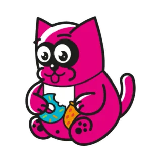 🐷 d91a11ff แมว, โดนัท, พิซซ่า, การ์ตูน, สติกเกอร์, อาหาร, สีชมพู, สัตว์ telegram sticker