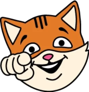 👇 3a98067f kat, cartoon, wijzend, dier telegram sticker