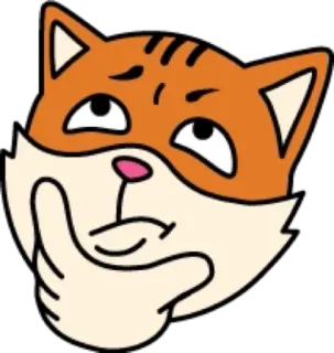 🤔 7caa8fdd kat, denkend, meme, oranje, sticker, verward, twijfelend telegram sticker