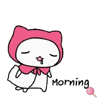 🐱 6505c5c6 MORNING 早上, 可爱, 卡通, 卡哇伊 whatsapp sticker