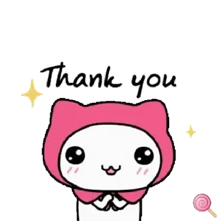 🐱 8033455d Thank you 谢谢, 可爱, 猫, 粉色 whatsapp sticker