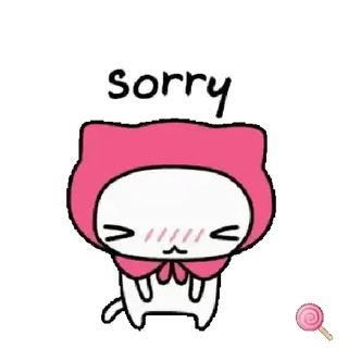 🐱 bd8b3a30 sorry 猫, 可爱, 粉色, 道歉, 卡通, 卡哇伊, 小猫 whatsapp sticker