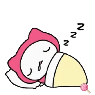 🐱 cf2f0ff8 睡觉, 卡通, 可爱, 困, 甜, 放松 whatsapp sticker
