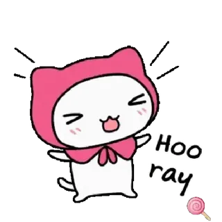 🍭Riding hood cat @Mycute_stickers telegram stickers