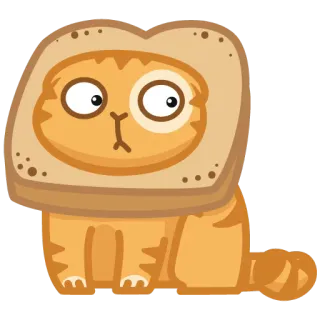 😒 7066670d cat, bread, toast, animal, funny telegram sticker