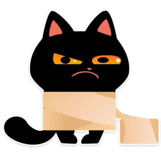 🤨 43115c99 แมว, บาดเจ็บ, ผ้าพันแผล, โกรธ telegram sticker