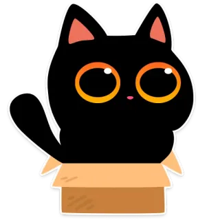 ☺️ 5cfab262 แมว, กล่อง, สัตว์, การ์ตูน, สติกเกอร์ telegram sticker