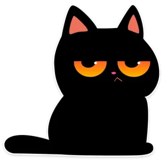 😒 bb2fdf1a แมว, สัตว์, สัตว์เลี้ยง, น่ารัก, บึ้งตึง, แมวดำ telegram sticker