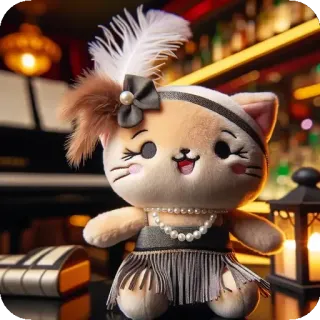 👄 0a8454ad кот, флэппер, винтаж, ретро, плюшевый, милый, каваий telegram sticker