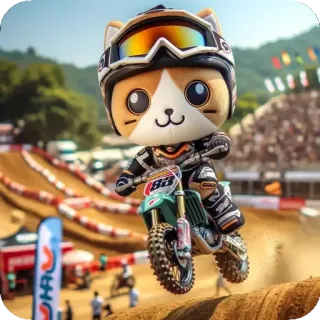 💛 42c1e990 кот, мотокросс, мотоцикл, гонки, грязевой мотоцикл, каваий, плюш, милый telegram sticker