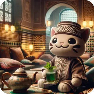 💙 a48bf719 кот, марокканский, чай, мята, милый, османский, восточный, арабский telegram sticker