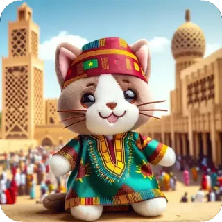 💃 d8b3e515 кот, Сенегал, традиционный, Африка, культура, одежда, флаг telegram sticker