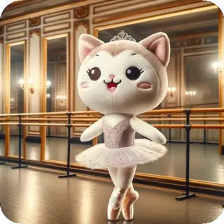 🎀 e1e0779c кот, балет, балерина, танец, милый, животное, тиара, танцовщица telegram sticker