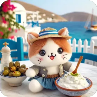 👰‍♀️ e9bccfde кот, каваи, милый, плюшевый, Греция, путешествия telegram sticker