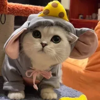 🐾 98e186eb кот, котенок, животное, питомец, милый, мышь, костюм whatsapp sticker