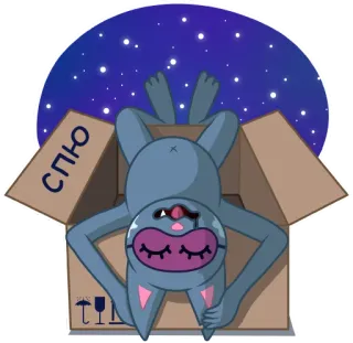 😴 18355a9c СПЮ นอนหลับ, แมว, กล่อง, การ์ตูน telegram sticker