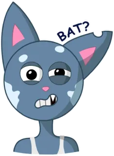 😓 7b9d37d3 BAT? แมว, ค้างคาว, การ์ตูน, ง่วง, ตลก, สัตว์ telegram sticker