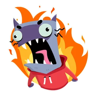 😡 40440d8b 漫画, モンスター, 火, 怒り, 怖い, 炎, ホラー telegram sticker