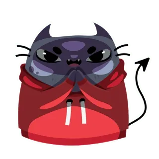 😈 f9003742 猫, 悪魔, 漫画, ペット, 動物, かわいい telegram sticker