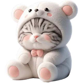 😖 09880e3c gatto, gattino, orsacchiotto, carino, animale, animale domestico, animale domestico telegram sticker