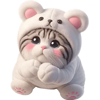 🥹 4db48716 gatto, gattino, carino, animale, orso, peluche, kawaii, animale domestico telegram sticker